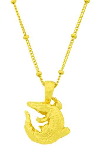 Arvino Gold Plated Croc Chain Cram Necklace Online at Aza Fashions Arvino_Gold Plated Croc Chain Cram Necklace _Online_at_Aza_Fashions