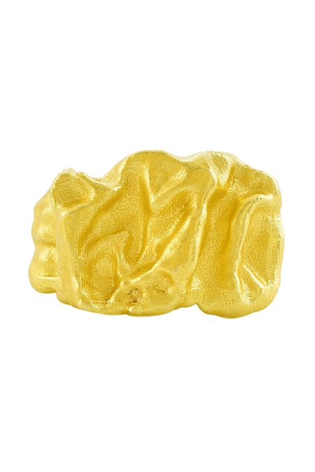Buy_Arvino_Gold Plated Chunky Molten Ring _Online_at_Aza_Fashions