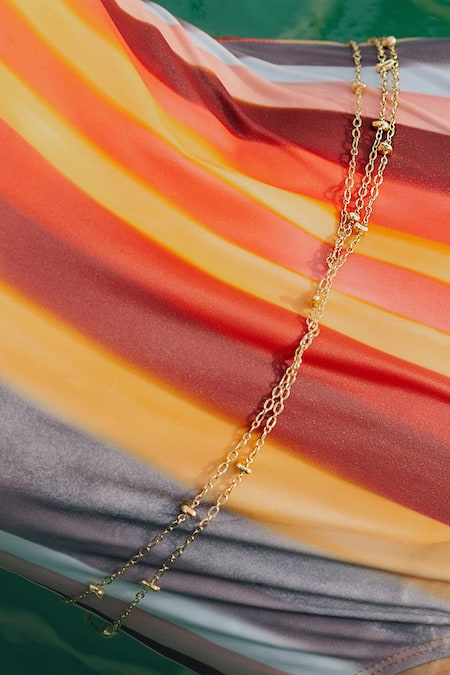 Arvino Molten Beaded Station Belly Chain 