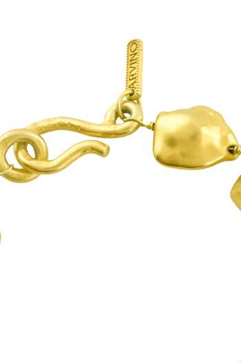 Arvino Gold Plated Molten Nugget Bracelet Online at Aza Fashions Arvino_Gold Plated Molten Nugget Bracelet _Online_at_Aza_Fashions