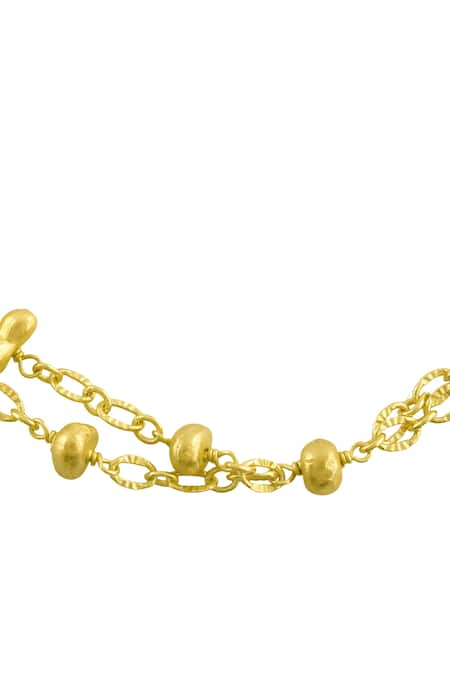 Arvino_Gold Plated Harness Beaded Bracelet _Online_at_Aza_Fashions