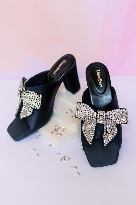 Urbansway Krystal Stone Embellished Bow Heels 