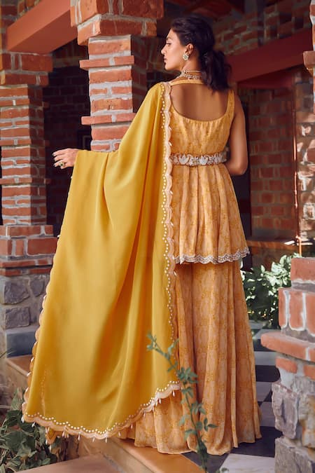 Ritika Verma Aamira Embroidered Peplum Sharara Set 