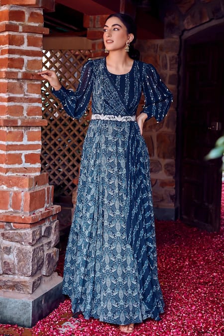 RITIKA VERMA Adiva Play Print Draped Anarkali 