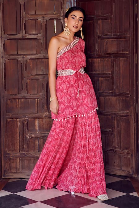 Ritika Verma Madiha Bird Print Tunic With Gharara 