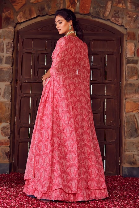 Ritika Verma Aayat Masakali Print Lehenga Set With Cape 