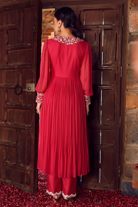 Ritika Verma Gufrana Floral Embroidered Anarkali With Pant 