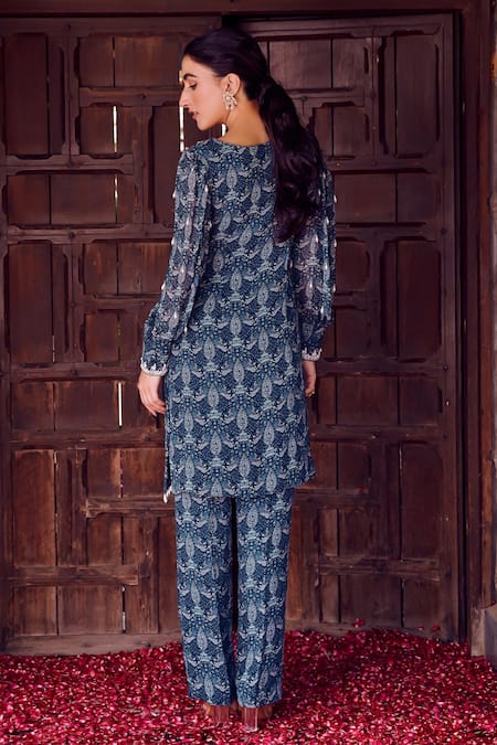 Ritika Verma Inara Bird Print Kurta Pant Set 