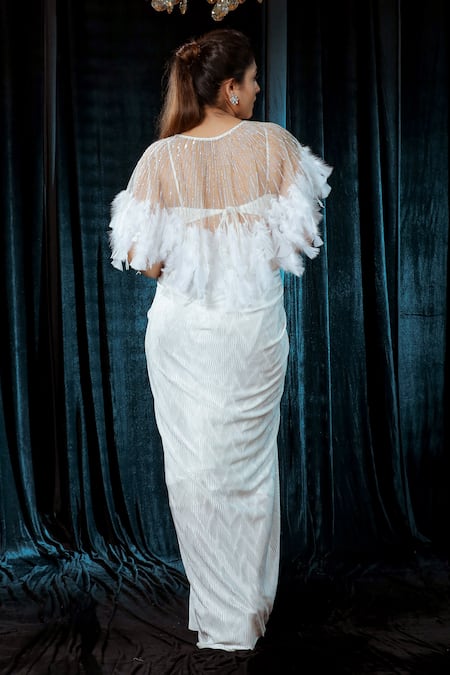 Ellemora Fashions Feathered Whimsy Skirt Set With Cape 