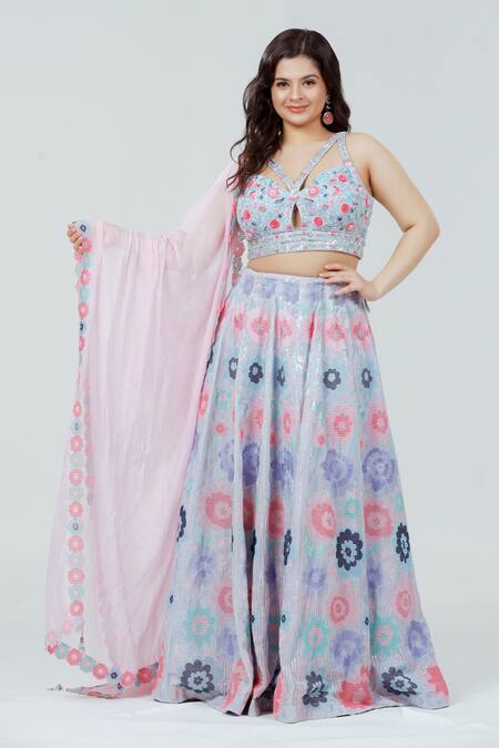 Ellemora Fashions Purple Silk, Organza Embroidery, Crystals, Sequins Hand Blouse Lehenga Set Online at Aza Fashions Ellemora Fashions_Purple Silk, Organza Embroidery, Crystals, Sequins Hand Blouse Lehenga Set_Online_at_Aza_Fashions