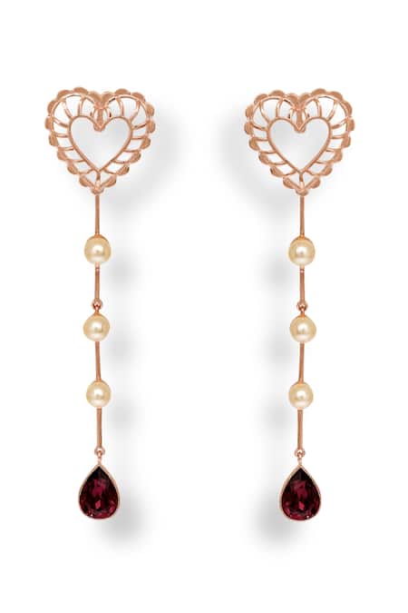 Shop Esme By Aashna Dalmia Purple Crystals, Smocking Sweet Serenade Swarovski Embellished Cutwork Earrings at Aza Fashions Shop_Esme By Aashna Dalmia_Purple Crystals, Smocking Sweet Serenade Swarovski Embellished Cutwork Earrings _at_Aza_Fashions