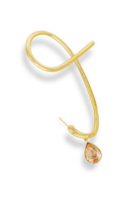 Esme By Aashna Dalmia Gold Plated Stones Eternal Echo Geometric Carved Earrings Online at Aza Fashions Esme By Aashna Dalmia_Gold Plated Stones Eternal Echo Geometric Carved Earrings _Online_at_Aza_Fashions