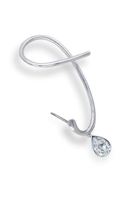 Esme By Aashna Dalmia Silver Plated Stones Eternal Echo Carved Earrings Online at Aza Fashions Esme By Aashna Dalmia_Silver Plated Stones Eternal Echo Carved Earrings _Online_at_Aza_Fashions