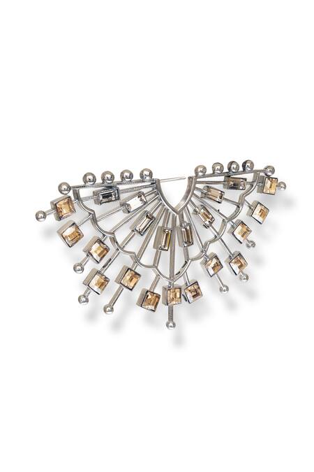 Esme By Aashna Dalmia Grey Stones, Crystals Cosmic Cadence Swarovski Embellished Earrings Online at Aza Fashions Esme By Aashna Dalmia_Grey Stones, Crystals Cosmic Cadence Swarovski Embellished Earrings _Online_at_Aza_Fashions