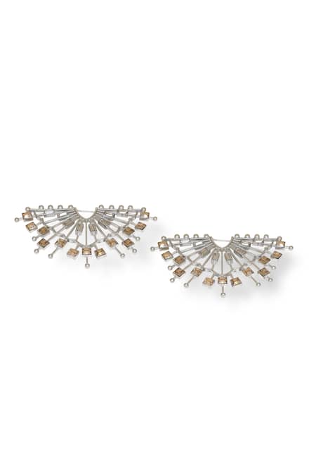Buy Esme By Aashna Dalmia Grey Stones, Crystals Cosmic Cadence Swarovski Embellished Earrings Online at Aza Fashions Buy_Esme By Aashna Dalmia_Grey Stones, Crystals Cosmic Cadence Swarovski Embellished Earrings _Online_at_Aza_Fashions