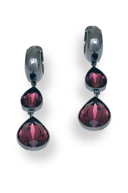 Buy Esme By Aashna Dalmia Purple Stones Forever Yours Swarovski Embellished Earrings Online at Aza Fashions Buy_Esme By Aashna Dalmia_Purple Stones Forever Yours Swarovski Embellished Earrings _Online_at_Aza_Fashions