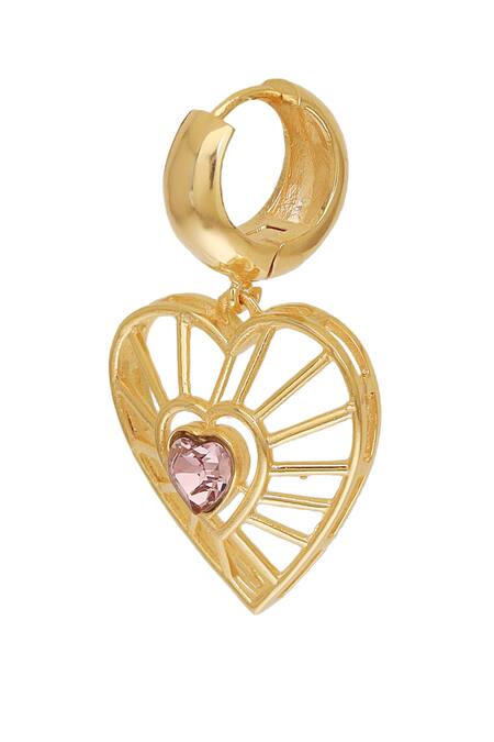 Buy Esme By Aashna Dalmia Gold Plated Stones Darling Dream Heart Shaped Earrings Online at Aza Fashions Buy_Esme By Aashna Dalmia_Gold Plated Stones Darling Dream Heart Shaped Earrings _Online_at_Aza_Fashions
