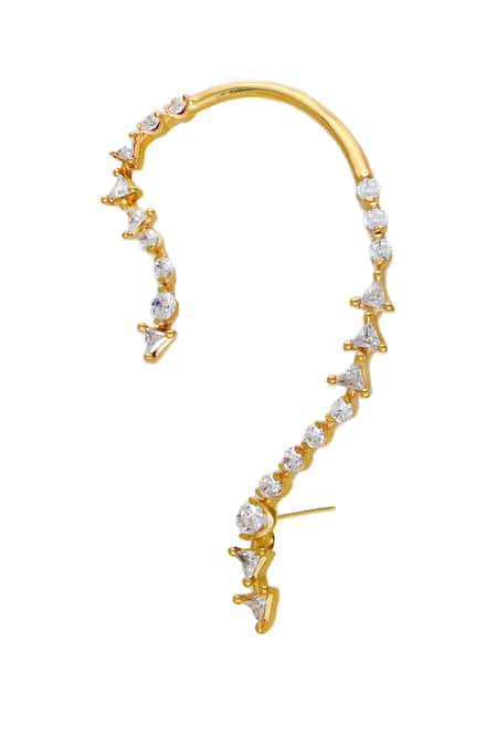 Esme By Aashna Dalmia Gold Plated Stones, Crystals Whimsical Fantasy Swarovski Embellished Ear Cuffs Online at Aza Fashions Esme By Aashna Dalmia_Gold Plated Stones, Crystals Whimsical Fantasy Swarovski Embellished Ear Cuffs _Online_at_Aza_Fashions