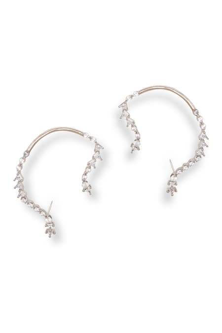 Buy_Esme By Aashna Dalmia_Silver Plated Stones, Crystals Whimsical Fantasy Embellished Ear Cuffs _Online_at_Aza_Fashions
