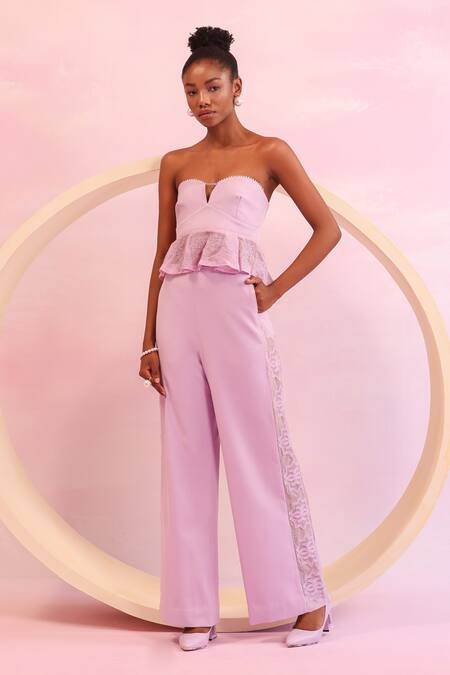 Shop_Orthodox_Purple Banana Crepe Embroidered Aari Sweetheart Blossom Aura Hem Peplum Top _Online_at_Aza_Fashions