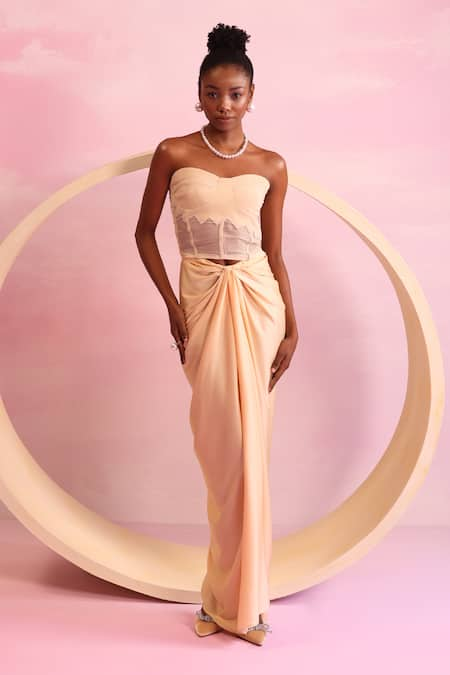 Orthodox Petal Drift Solid Draped Skirt 