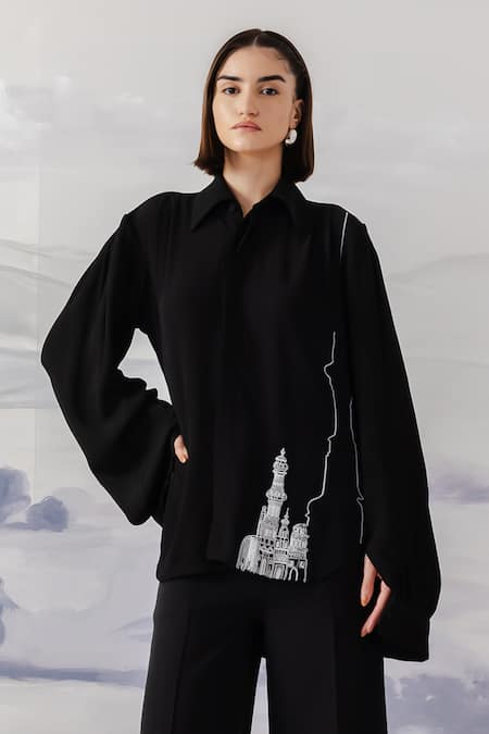 Orthodox Embroidered Architectural Motif Shirt 