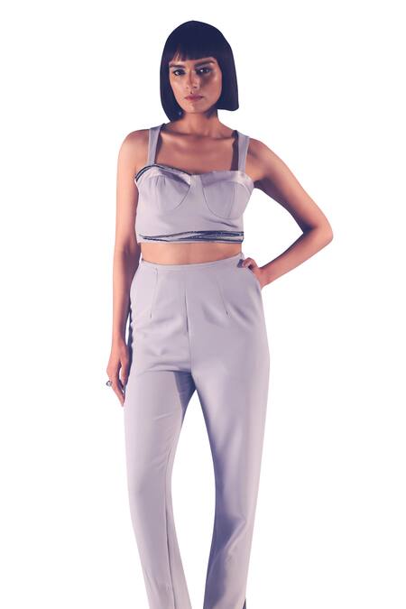 Shop Orthodox Grey Banana Crepe Placement Embroidery Aari Sweetheart Sukhmet Bustier Corset Online at Aza Fashions Shop_Orthodox_Grey Banana Crepe Placement Embroidery Aari Sweetheart Sukhmet Bustier Corset _Online_at_Aza_Fashions