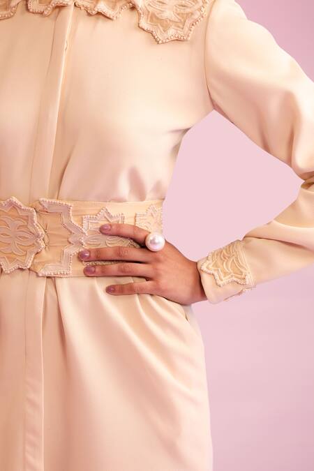 Orthodox Yellow Aari Sylvan Essence Embroidered Belt Online at Aza Fashions Orthodox_Yellow Aari Sylvan Essence Embroidered Belt _Online_at_Aza_Fashions