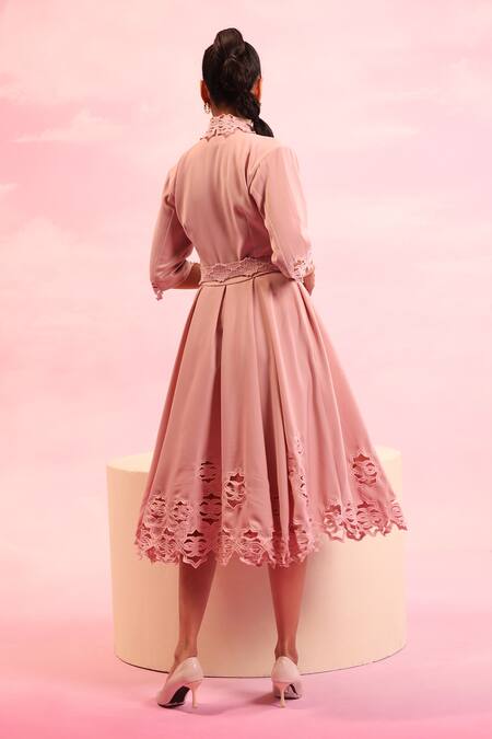 Shop Orthodox Pink Aari And Zardosi Embroidered Belt at Aza Fashions Shop_Orthodox_Pink Aari And Zardosi Embroidered Belt _at_Aza_Fashions