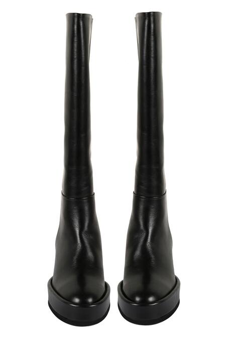 Shop Jvam Black Ryder Plain Boots at Aza Fashions Shop_Jvam_Black Ryder Plain Boots_at_Aza_Fashions