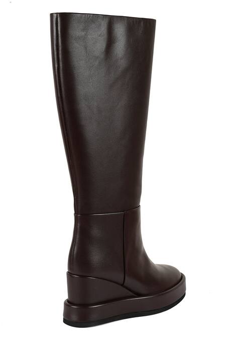 Shop_Jvam_Brown Ryder Leather Boots_Online_at_Aza_Fashions