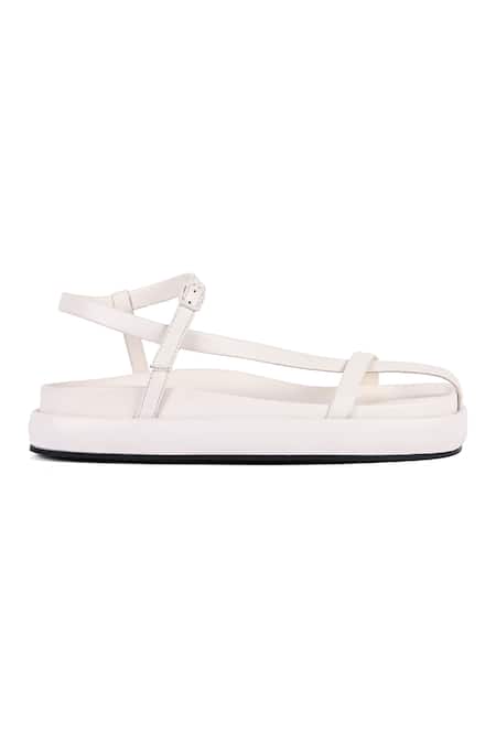 Jvam_White Calla Plain Wedges_Online_at_Aza_Fashions
