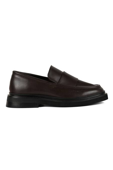 Buy Jvam Brown Emmett Solid Flared Heel Moccasins Online at Aza Fashions Buy_Jvam_Brown Emmett Solid Flared Heel Moccasins_Online_at_Aza_Fashions
