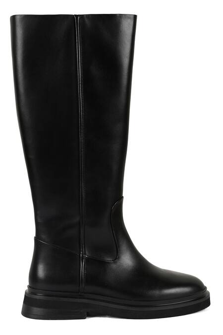 Jvam_Black Everlee Solid Long Boots_Online_at_Aza_Fashions