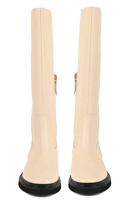 Shop_Jvam_Off White Everlee Plain Long Boots_at_Aza_Fashions