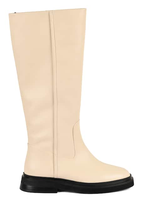 Buy_Jvam_Off White Everlee Plain Long Boots_Online_at_Aza_Fashions