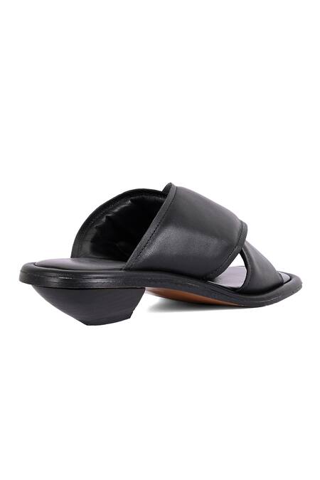 Buy_Jvam_Black Logan Solid Angular Heels_Online_at_Aza_Fashions