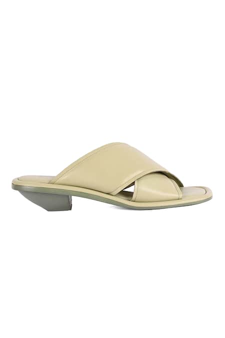 Jvam Green Logan Plain Angular Heels Online at Aza Fashions Jvam_Green Logan Plain Angular Heels_Online_at_Aza_Fashions