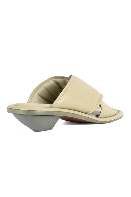 Buy Jvam Green Logan Plain Angular Heels Online at Aza Fashions Buy_Jvam_Green Logan Plain Angular Heels_Online_at_Aza_Fashions