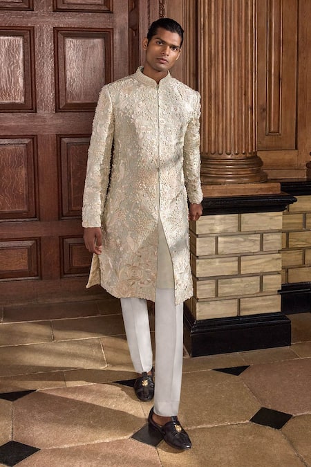 Seema Gujral Floral Embroidered Sherwani Set 