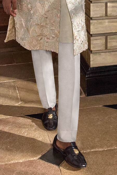 Buy Seema Gujral Green Silk, Cotton Embroidery Floral Sherwani Set Online at Aza Fashions Buy_Seema Gujral_Green Silk, Cotton Embroidery Floral Sherwani Set _Online_at_Aza_Fashions