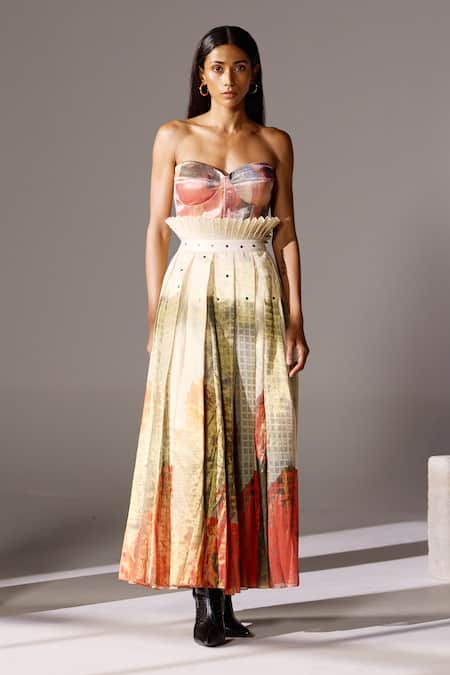 Jyoti Sachdev Iyer New York Print Skirt With Corset 