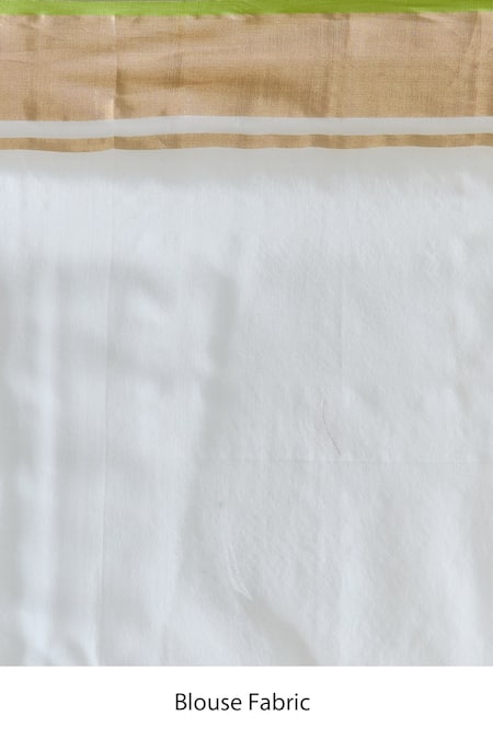 Mint N Oranges_White Chanderi Woven Zari Pure Saree With Unstitched Blouse _at_Aza_Fashions