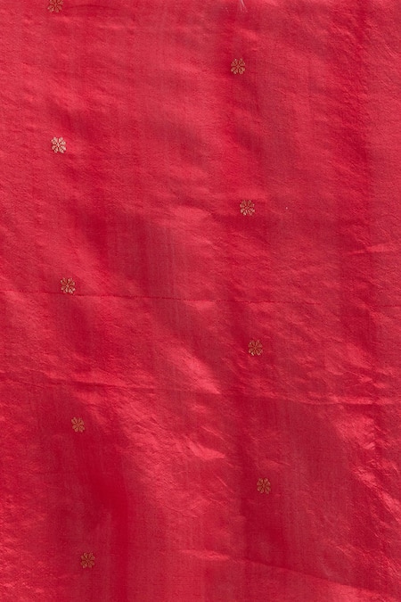 Buy_Mint N Oranges_White Chanderi Woven Zigzag Pattern Pallu Saree With Unstitched Blouse Piece 