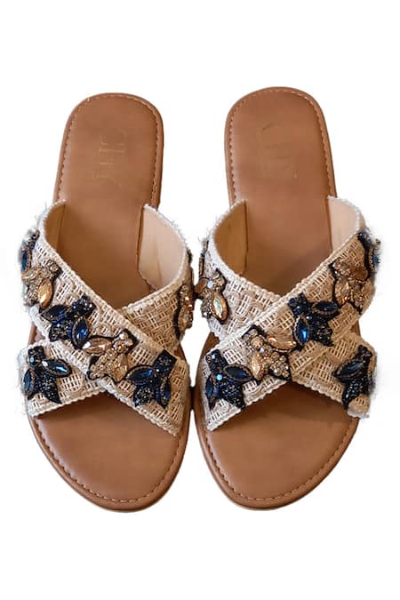 Cinderella By Heena Yusuf Buzz Crystal Embellished Flats 