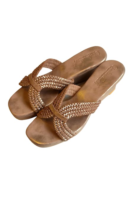 Cinderella by Heena Yusuf Braided Woven Wedges 