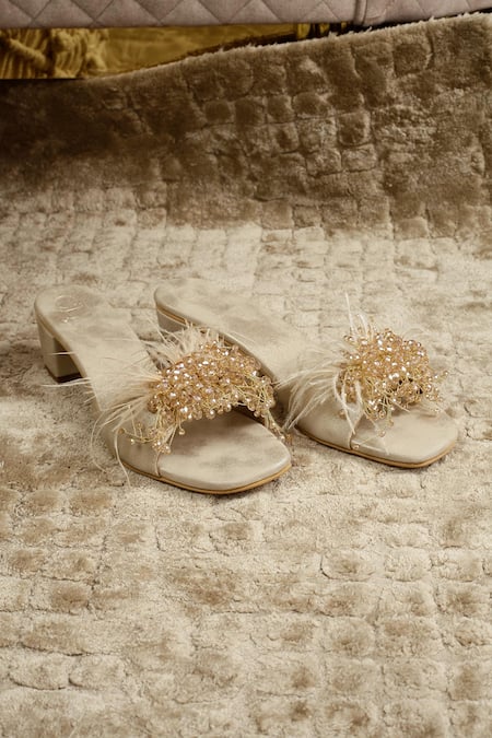 Cinderella By Heena Yusuf Lyla Bead Embellished Wedges 