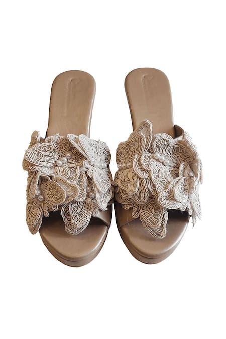 Cinderella By Heena Yusuf Titli Embellished Wedges 