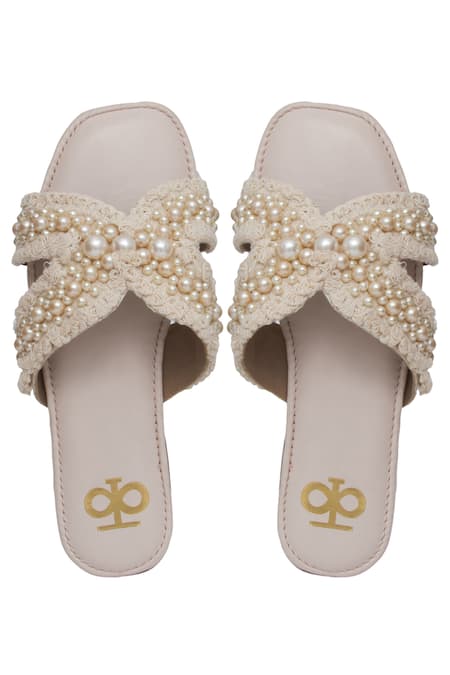 Kkarma Accessories Chhavi Pearl Tassel Embellished Flats 