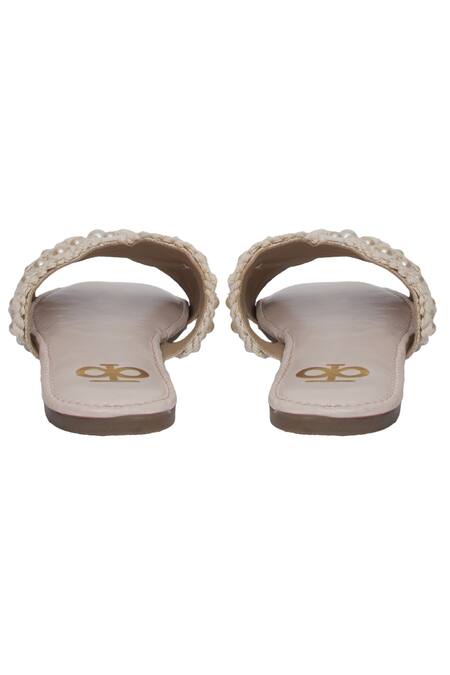 Buy Kkarma Accessories Off White Chhavi Pearl Tassel Embellished Flats Online at Aza Fashions Buy_Kkarma Accessories_Off White Chhavi Pearl Tassel Embellished Flats _Online_at_Aza_Fashions